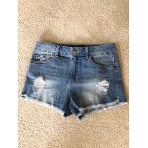 Ripped jean shorts